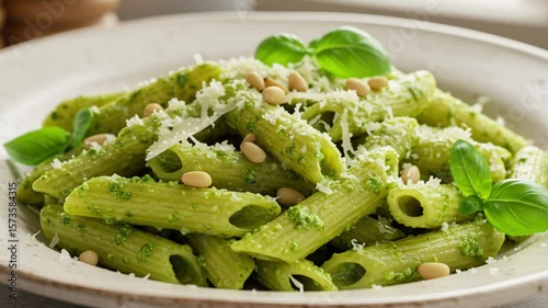 Pesto Pasta with Green Beans – Fresh Basil and Parmesan Tagliatelle