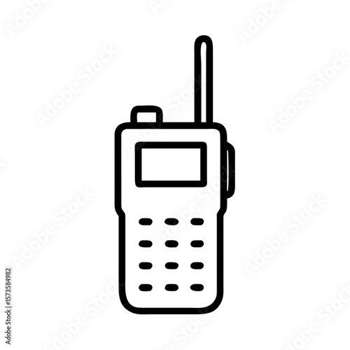 A simplified, graphic illustration of a two-way radio, conveying the essence of communication, used in both professional and recreational scenarios.