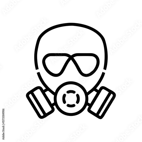 An emblem of safety and protection, the illustration depicts a gas mask icon, symbolizing preparedness. Embodying safety, it's a visual representation.