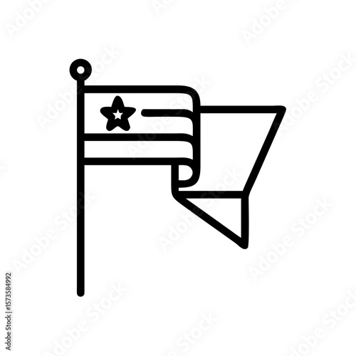 An emblem of national pride, a meticulously crafted flag design. showcasing clean lines and symbolism. It represents unity, freedom, and patriotism.
