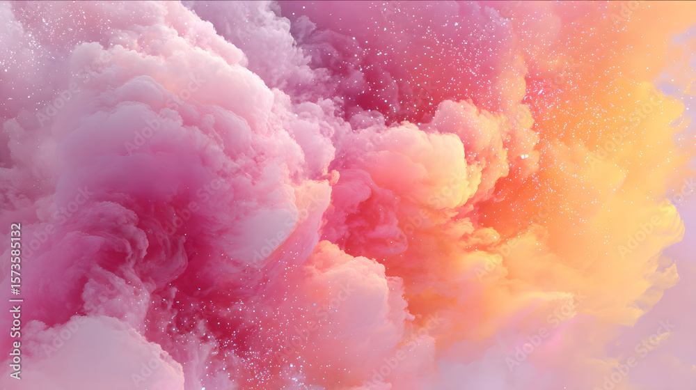 Fototapeta premium Dreamy Pink and Orange Clouds
