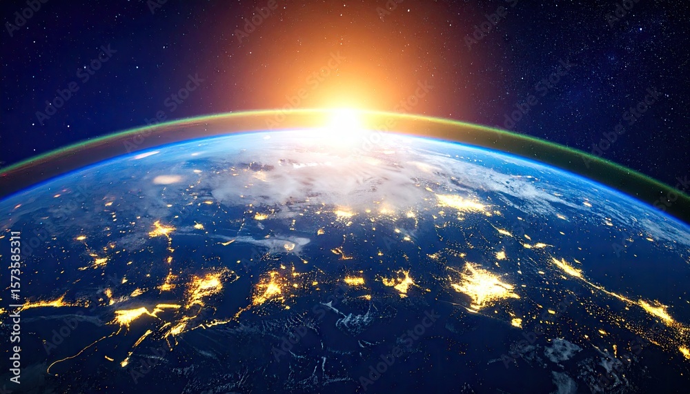 Obraz premium Earth from space, sunrise (5)