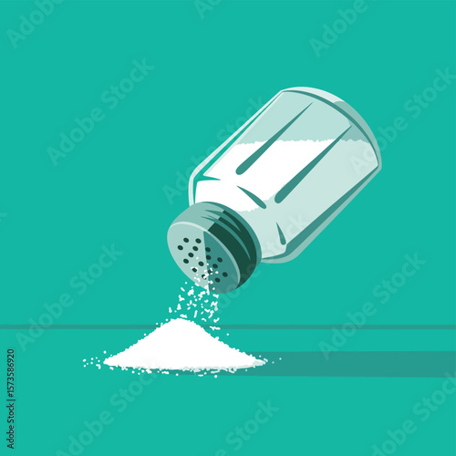 Salt Shaker Pouring Salt on Table