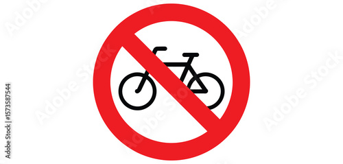 Clear prohibition sign indicating no cycling allowed with a bicycle icon and red circle
