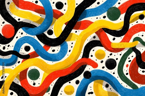 Abstract Art Print with Colorful Swirls and Bold Patterns. A Modern Artwork of Vibrant Expression
