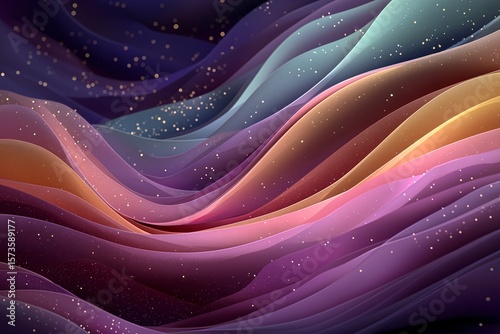 Abstract Fluid Waves. Dreamy Pastel Swirls and Shimmering Gradient Texture Background