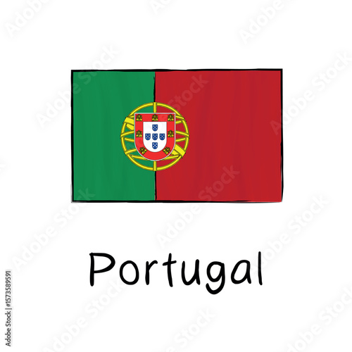 Sketch-style vector of the Portugal flag with clean outline design. Perfect for educational materials, banners, infographics, travel content, or cultural presentations Free Download Sketch-style vector of the Portugal flag with clean outline design. Perfect for educational materials, banners, infographics, travel content, or cultural presentations - GFXLoad