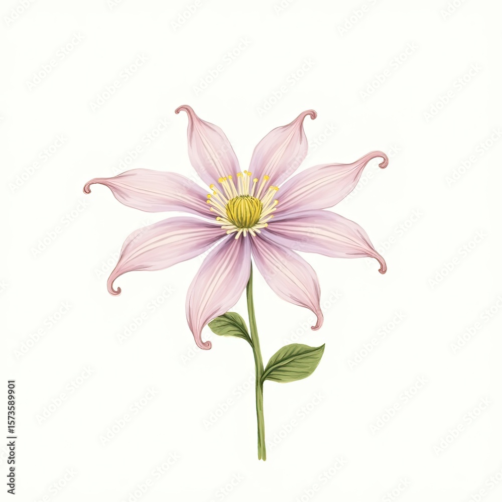 Fototapeta premium pink flower isolated on white