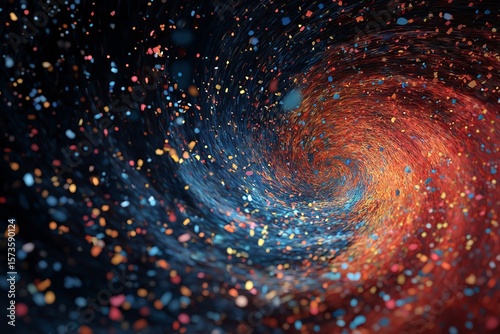 Vibrant Spiral Galaxy in Deep Space. A Cosmic Display of Colorful Nebula and Stars