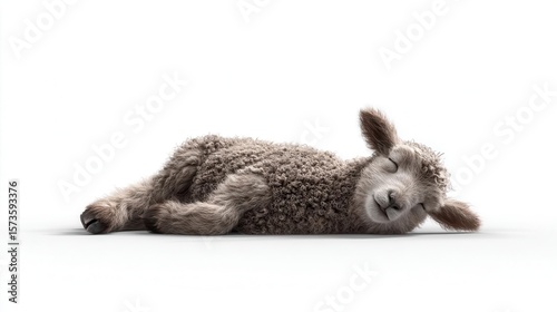 Sleeping baby sheep illustration