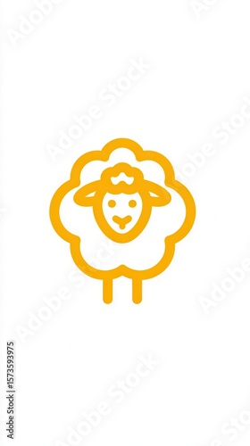 Simple yellow sheep graphic