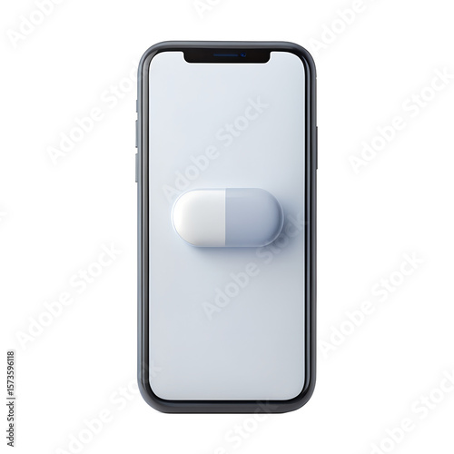A minimal, front-facing illustration of a smartphone with a blank white screen and a pill-shaped cutout at the top. on a white background.