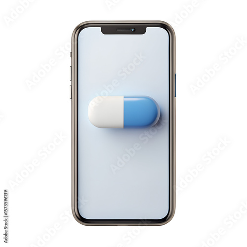 A minimal, front-facing illustration of a smartphone with a blank white screen and a pill-shaped cutout at the top. on a white background.