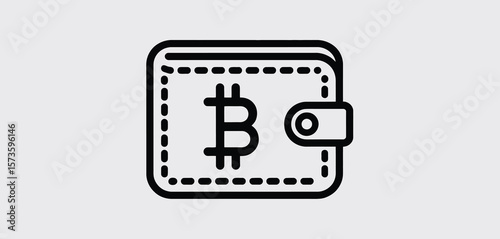 Digital bitcoin wallet icon representing cryptocurrency storage and financial security