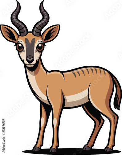 Cute cartoon a illustrator vector antelope