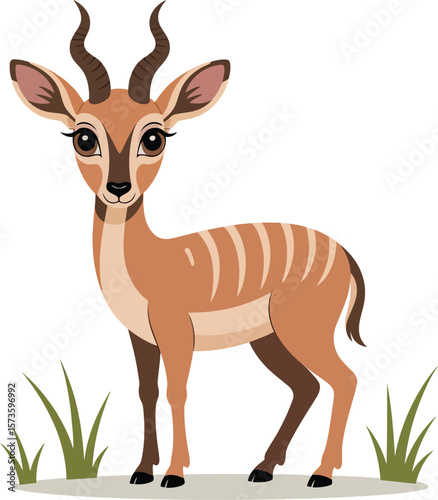 Cute cartoon a illustrator vector antelope
