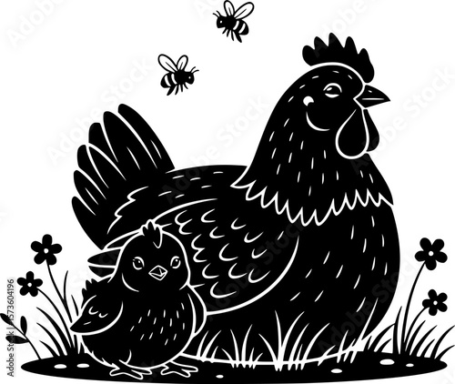 hen and chicks,  Animals and Their Babies
