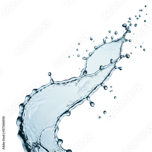 Abstract Splash of Fresh Water Liquid Drop Motion in Transparent Background