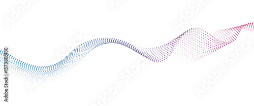 Flowing Dot Wave halftone gradient pattern on transparent background	
