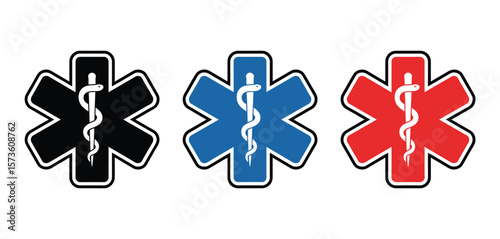 Emergency Medical Services Symbol in Three Colors