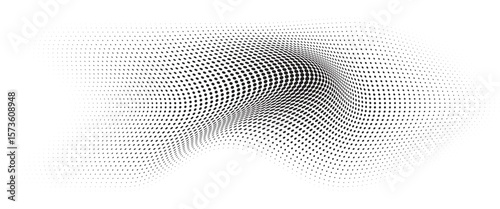 Mobile	
Flowing Wave Dot Halftone Pattern: Curve Gradient Shape on Transparent Background. Suitable for AI, Tech, Network, Digital, Science, and Technology Themes.