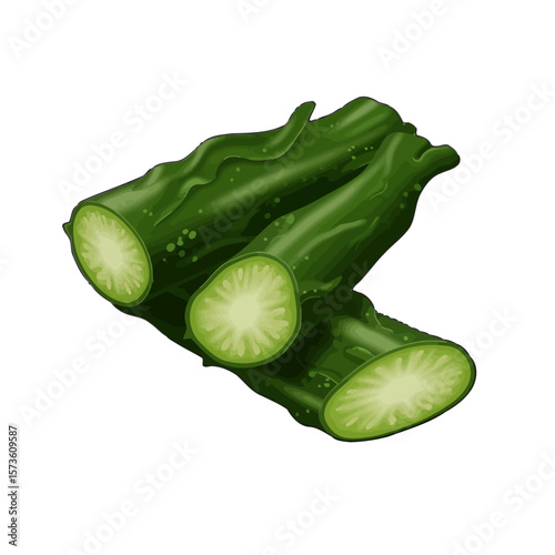 Freshly Cut Angled Luffa 