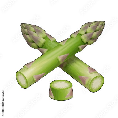 Asparagus Spears  in a Cross Arrangement