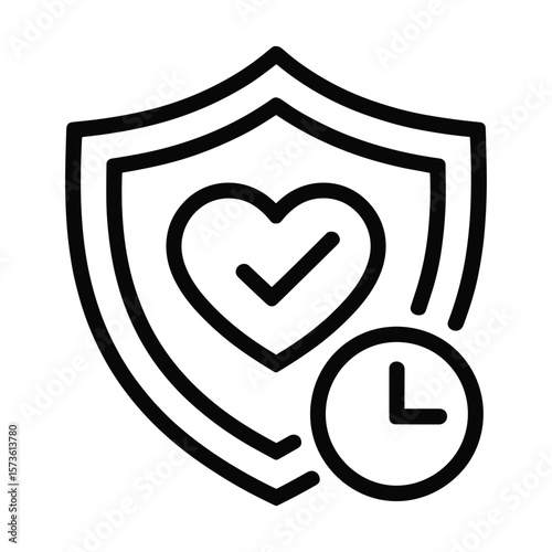 Heart Health Protection Time-Sensitive Shield Icon
