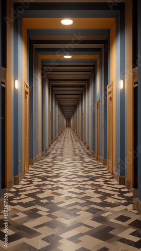 Perspective hallway architectural design