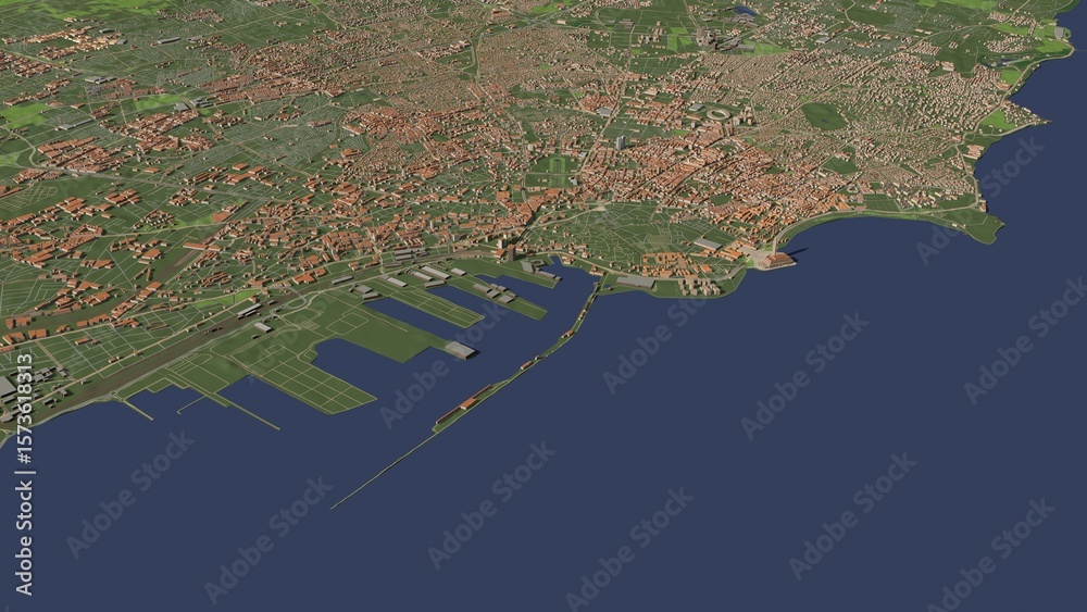 Fototapeta premium 3D illustration of city and urban in Casablanca Morocco