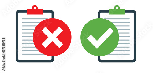 Checklist with Correct and Incorrect Marks
