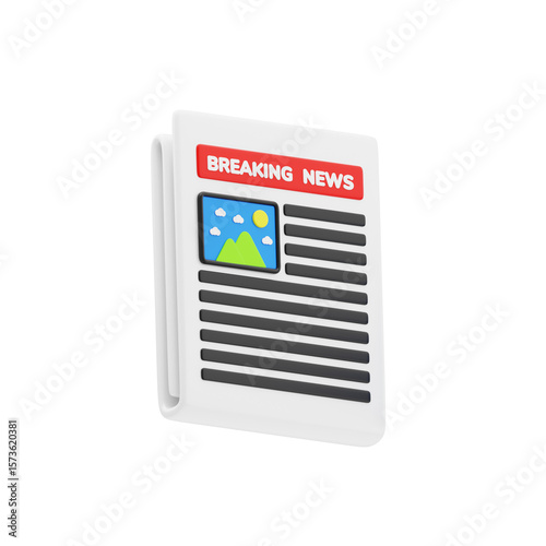 Breaking News Article 3D Icon