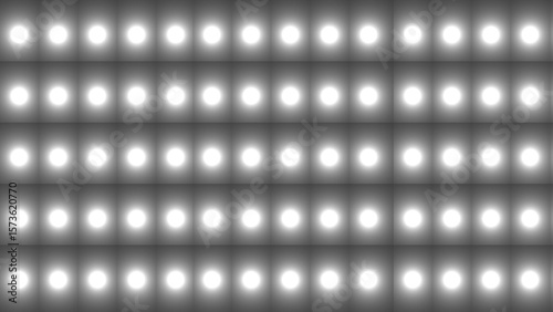 Seamless pattern of bright white circular lights on a dark gradient background