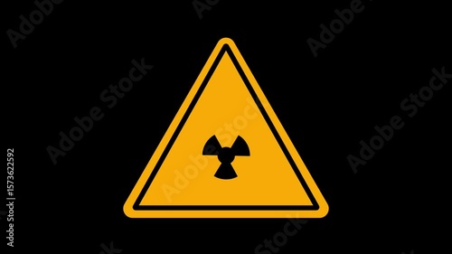 Radioactive hazard symbol animation. Sign of radiation motion. radioactive sign in flat design 4k video footage.