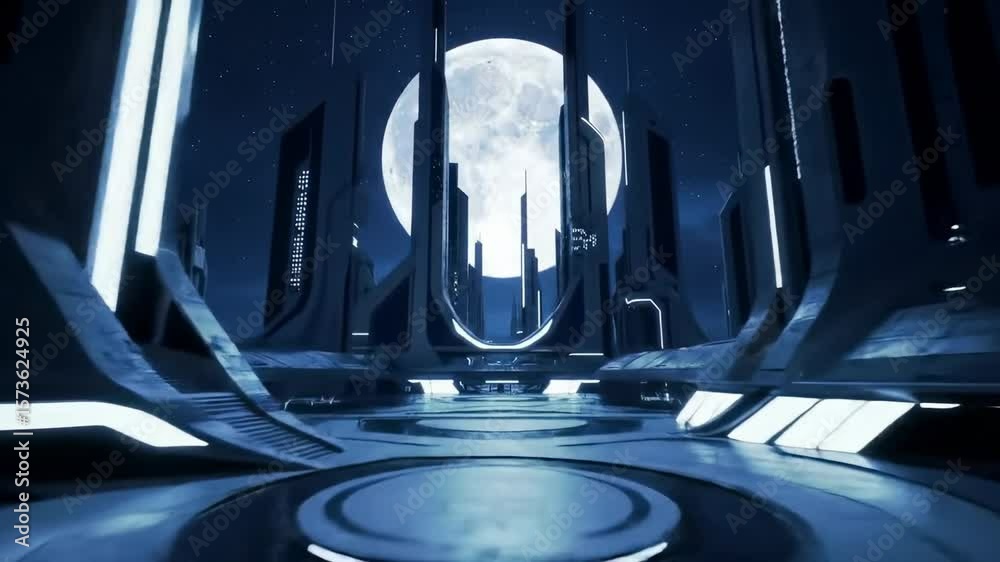 Futuristic city at night (1)