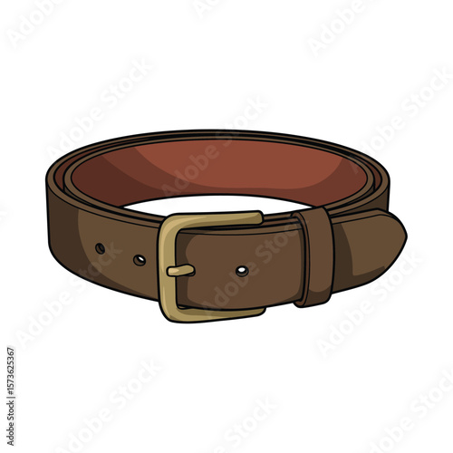 Classic brown leather belt with a brass buckle and holes