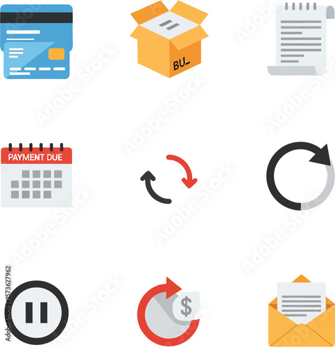 Essential Business Icons Finance, Payments, and Logistics