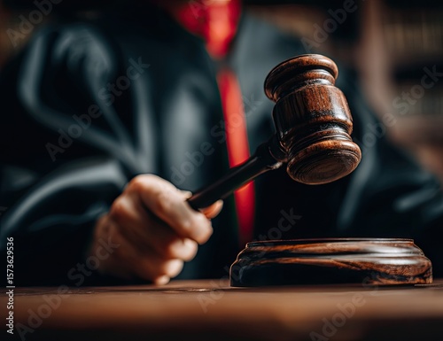 Legal System Gavel Hitting Sound Block
