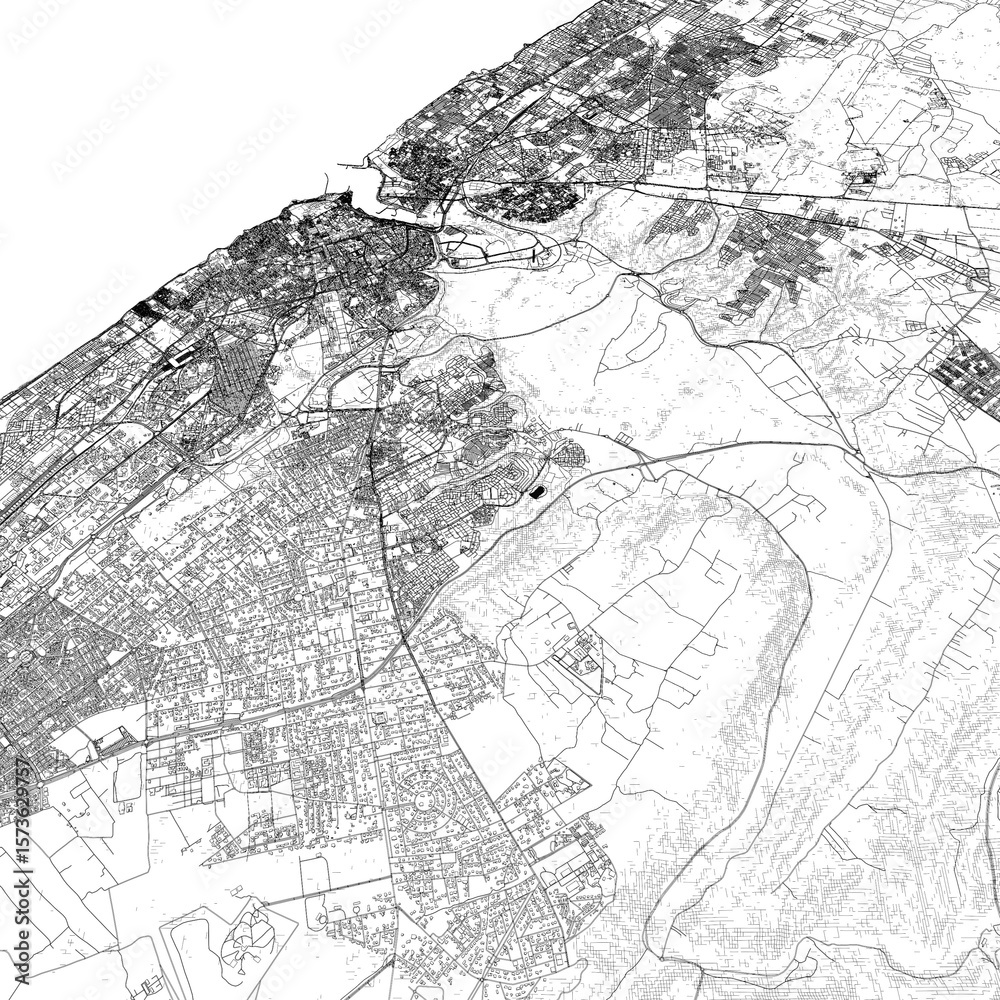 Fototapeta premium 3D illustration of city and urban in Rabat Morocco