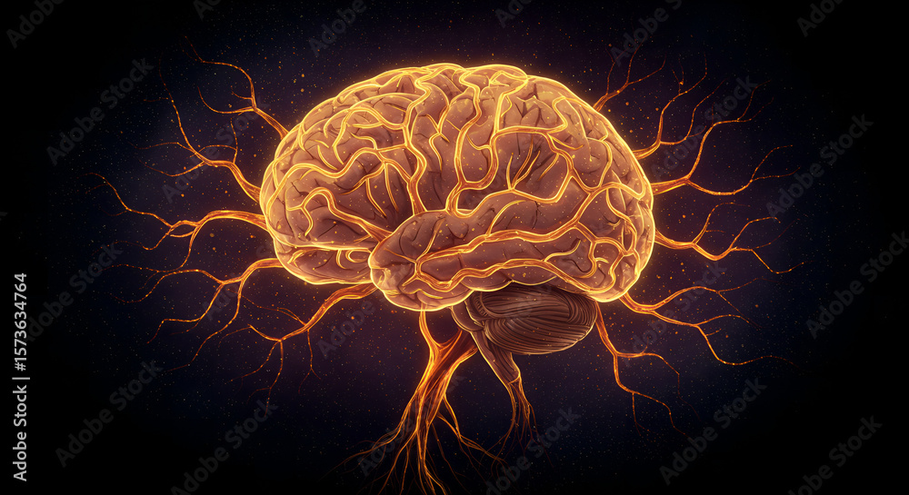 Obraz premium human brain x ray