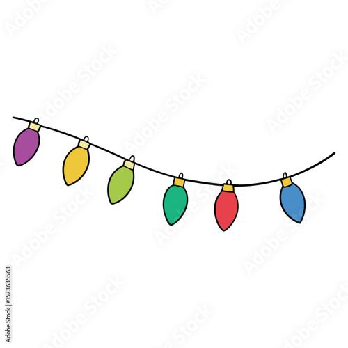 A vibrant set of colorful string fairy lights, perfect for adding a warm, festive glow to any space with multicolored bulbs that brighten up parties and cozy nights.
