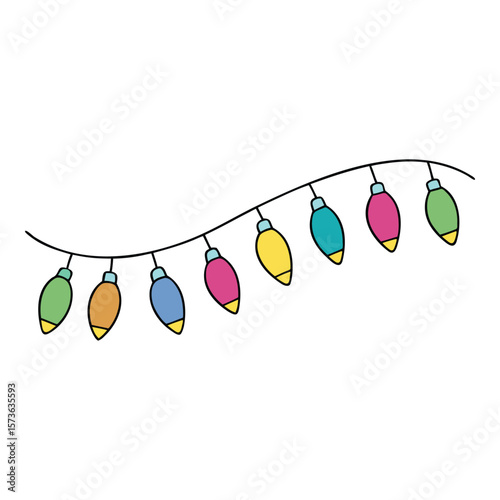 A vibrant set of colorful string fairy lights, perfect for adding a warm, festive glow to any space with multicolored bulbs that brighten up parties and cozy nights.
