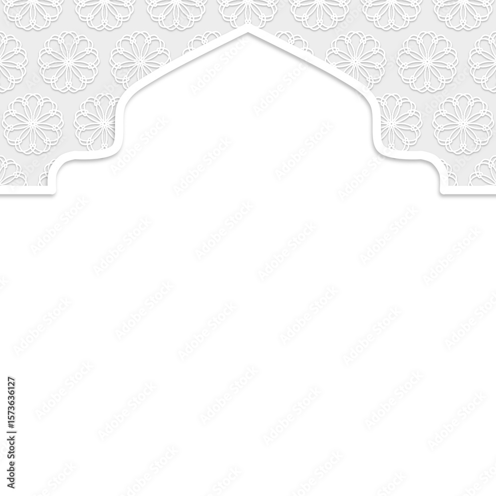 Fototapeta premium illustration of an arabic line dome decorative frame