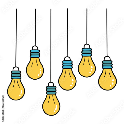 Hanging light bulbs with warm glowing filaments, suspended by black cords, creating a cozy, modern ambiance perfect for cafes, dining spaces, or artistic interiors.
