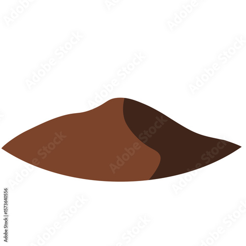 Flat vector illustration of a soil mound. Great for gardening visuals, farming icons, or environmental and educational content.