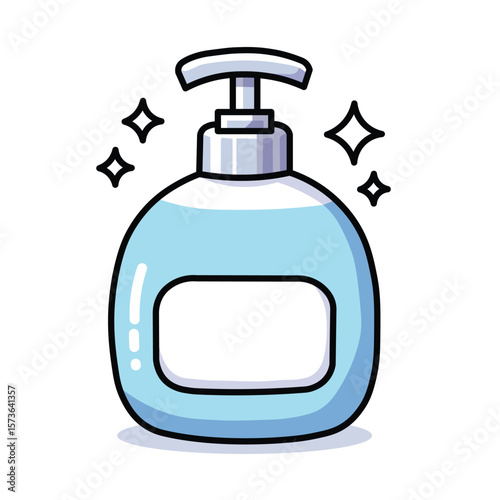 Illustration Vector Graphic Cartoon of a Liquid Soap Bottle