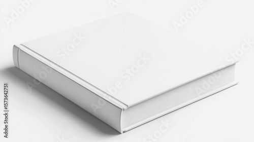 a blank hardcover book with a matte finish, isolated on a white background