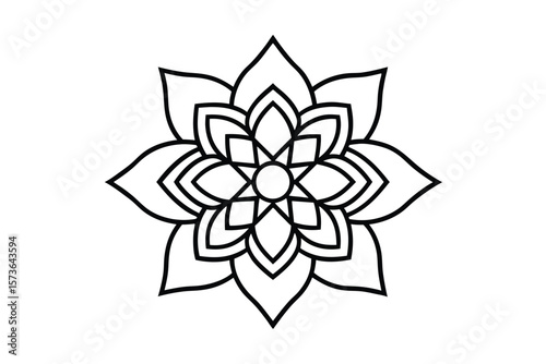 Hindu Mandala intricate spiritual art vector art illustration