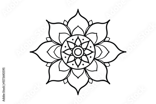 Hindu Mandala design intricate spiritual pattern vector art illustration
