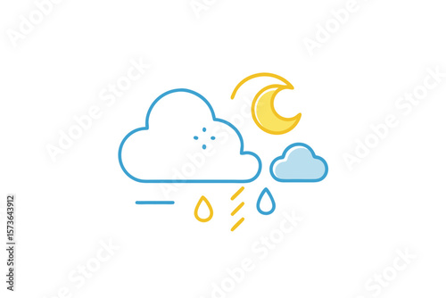 Minimalist doodle style weather icons with pencil texture simple forecast vector art illustration